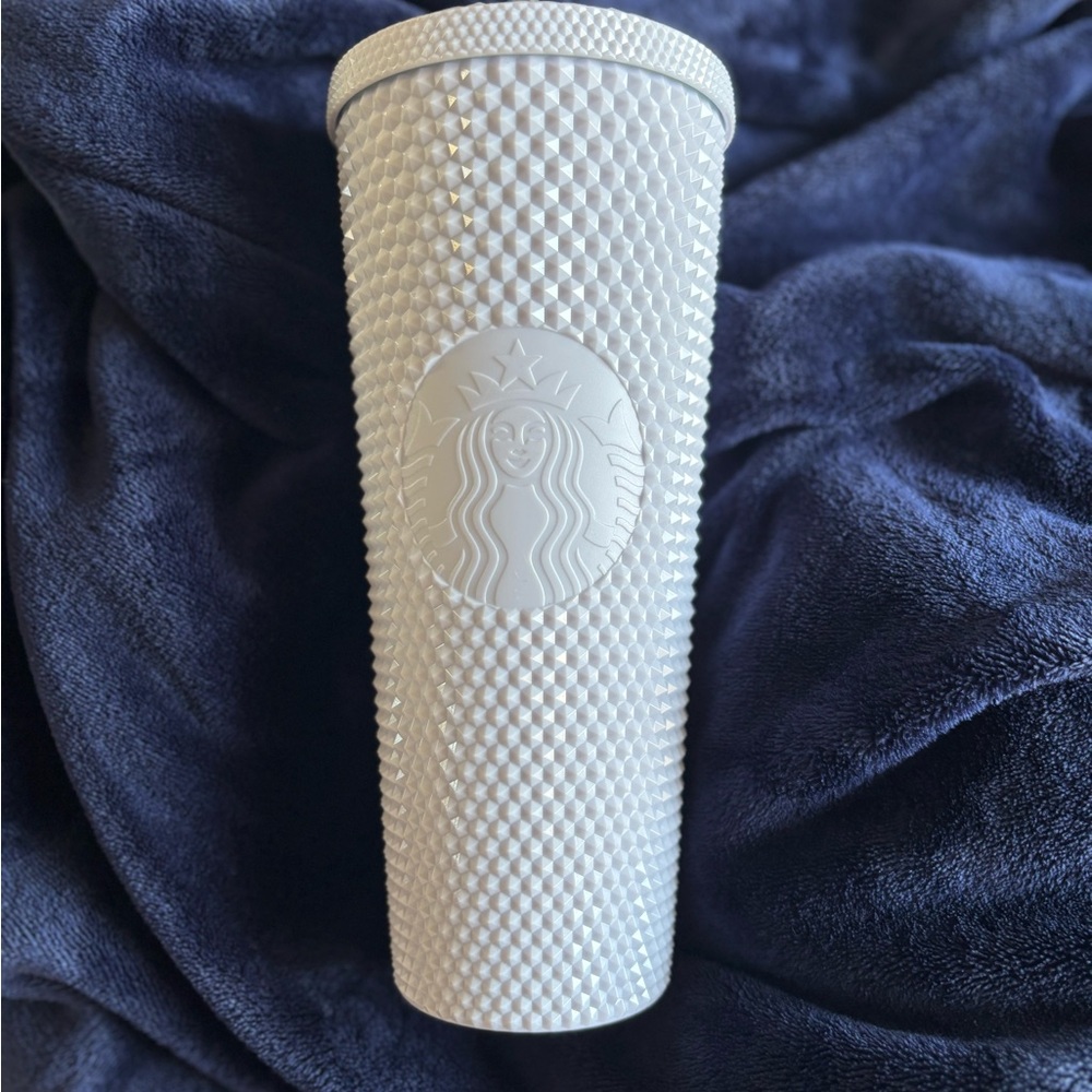 Starbucks White Diamond-Pattern Tumbler